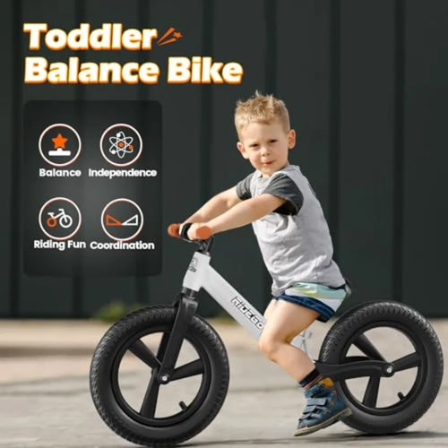 14 Inch Balance Bike for 3-6 Year Old Lightweight Ride-on Toy with Adjustable Seat and Air Rubber Tires Perfect Birthday Gift