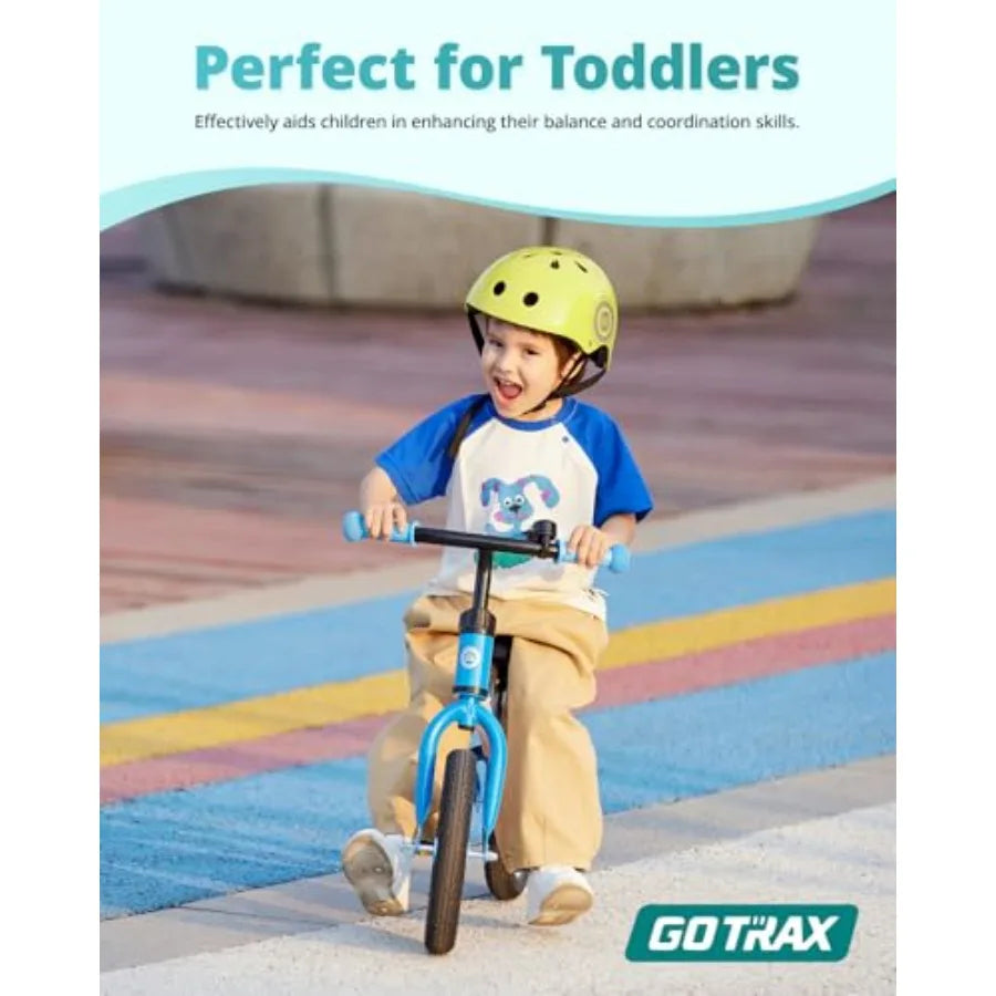 12 Balance Bike for 2-5 Year Old Toddlers with LED Light Bell Adjustable Soft Seat Handlebar Flat-Free Tires Lightweight No-Ped